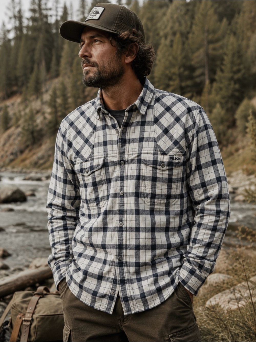 Filson Plaid Flannel Shirt – Men’s Large (Fixer‑Upper / Project Piece)